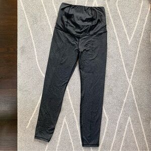 PattyBoutik Charcoal Gray Over Belly Maternity Leggings